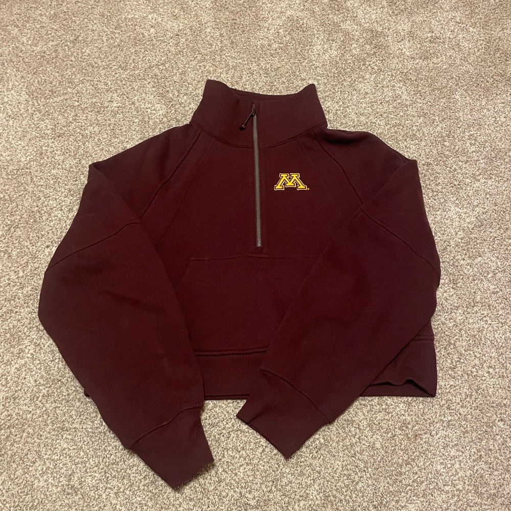 Lululemon University of Minnesota Oversized 1/2 Zip Scuba Funnel Neck Sweatshirt